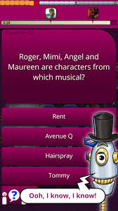 Our online musical theatre trivia quizzes can be adapted to suit your requirements for taking some of the top musical theatre quizzes. Quiztix Musicals Quiz Broadway Theatre Trivia Game For Android Apk Download