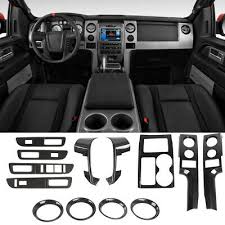 I want to cover up the ugly black plastic in the xl interior trim. Full Set Interior Decor Trim Kit Cover For Ford F150 Raptor 09 14 Carbon Fiber 278 76 Picclick