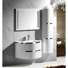 Комплект шкафове за баня - горен с огледало, долен с умивалник и колона  5819 - PRAKTIS