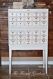 8.66'' h x 15.71'' w x 11.81'' d. Repurposed Card Catalog Roundup One Dog Woof Repurposed Card Catalog Card Catalog Cabinet Library Card Catalog Cabinet