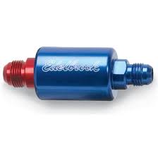 But since there is no need for huge volumes of fuel to be pumped to the rail, to be sent through the regulator the fuel filters were all clogged. Edelbrock 8130 Inline Fuel Filter Blue Anodized Aluminum