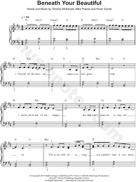 Labrinth Beneath Your Beautiful Sheet Music Easy Piano In D Major Transposable Download Print Sku Mn0118444