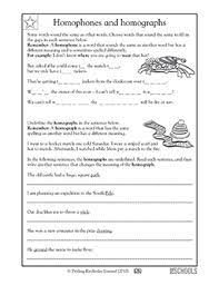 This is another set of homophones that confuse native speakers. Homophones And Homographs 4th Grade 5th Grade Writing Worksheet Greatschools