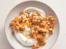 230), but the fat was reduced from 9g to 3g without losing any of the protein (both have 6g of protein)! Love Baklava You Re Going To Be Obessed With This Healthy Pistachio Granola With Yogurt Recipe Cooking Light