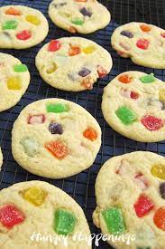 Gumdrop Cookies Sugar Cookies Filled With Fruit Flavored Gumdrops Recipe Christmas Food Treats Chewy Sugar Cookies Homemade Desserts