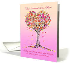 If your mother is like most, she'll be thrilled with a simple happy valentine's day, mom! but you can do better than that. Happy Valentine S Day Mom Cute Pink Heart Tree Illustration Card