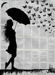Saatchi Art Artist Loui Jover Ink 2013 Drawing Butterfly Rain Artister Butterfly Illustrasjon