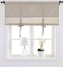 Scheibengardine Raff Gardine Raffrollo Vorhang 140 X 100 Cm Bxh Bestickt Mit Spitze Und Monogramm Beige B Gardinen Kuche Landhaus Gardinen Raffrollo Vorhange