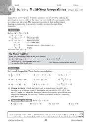 Graphing linear equations and inequalities worksheets. 2 3 Practice Solving Multi Step Equations Glencoe Algebra 1 Tessshebaylo