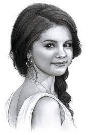 Selena Gomez Drawing Pencil Portrait Selena Gomez Drawing Portrait