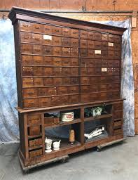 Vintage Oak Hardware Store Cabinet Showcase Industrial Storage Parts Cabinet Apothecary Multi Dr Flat File Cabinet Hardware Storage Wooden Organizer