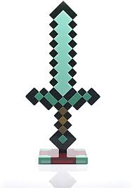 The minecraft life sized pickaxe template had to be spread over four sh. Amazon Com Minecraft Diamond Sword 14 Inch Usb Desk Led Night Light Decorative Fun Safe Awesome Bedside Mood Lamp Toy For Baby Boys Teen Adults Gamers Best For Home S