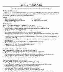 Early childhood teacher resume summary : Early Childhood Special Education Teacher Resume Example Company Name Ballwin Missouri