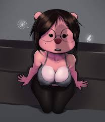 Rule 34 Dev - general:[:v anthro athletic_wear big_breasts  breasts duo erect_nipples eyelashes eyewear female fur  glasses male mole_under_eye nipples penis_shadow pink_body  pink_fur speech_bubble] artist ...