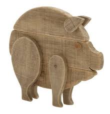Woodesigns Wood Pig Pig Figurines Wooden