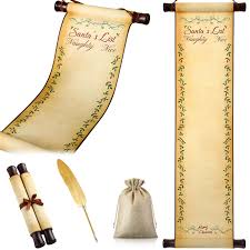 Amazon.com: Watersay Christmas Santas List of Naughty and Nice Scroll  Paper Blank Scrolls with Wooden Stick 7.8 x 31.5 Inch Paper Santa Claus  Role Play Prop for Hand Writing with Burlap Bag