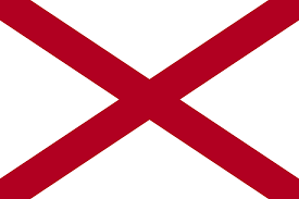 The flag has a white field, with a red latin cross inside a blue canton. Alabama State Flag Description Meaning Download