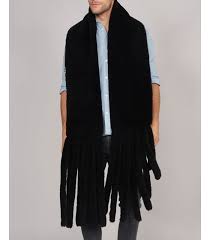 Shearling Tassel Scarf Fursource Com