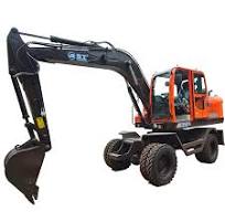 Hydraulic Digging Machine Wheel Digger Wheeled Excavator with Rotating  Grapple, Bucket etc.