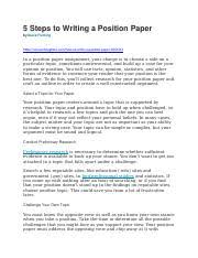 The apa (american psychological association) is one of the most influential associations for professional psychologists in the world. 5 Steps To Writing A Position Paper Docx 5 Steps To Writing A Position Paper Bygrace Fleming Course Hero