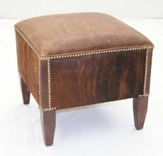 Old hickory tannery wingback leather western recliner. Old Hickory Tannery Brindle And Leather Ottoman Western Passion