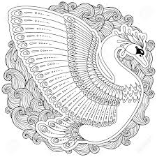 Indeed, coloring books are selling well in the adult market. Exotic Bird Fantastic Flowers Leaves Hand Drawing Artistic Swan For Adult Coloring Pages In Doodle Coloring Book Page For Adults And Children Black White Bird Collection Set Of Illustration Royalty Free Cliparts Vectors And