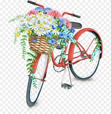 Wedding invitation bicycle , bicycle, gray cruiser bike with flowers in its basket illustration transparent background png clipart. Bike With Flowers Painting Png Image With Transparent Background Toppng
