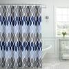 The bath set includes a bath mat, contour mat, shower curtain and 12 matching shower curtain rings. 1