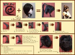 Tsubaki Ponytail Tutorial By Yumipi Deviantart Com On Deviantart Cosplay Wig Tutorial Ponytail Tutorial Cosplay Tutorial