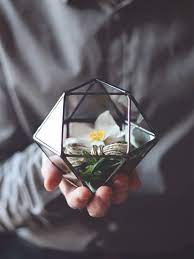 Glass Geometric Proposal Ring Box Engagement Ring Box Etsy Cincin Perkawinan Undangan Pernikahan Mewah Cincin Tunangan