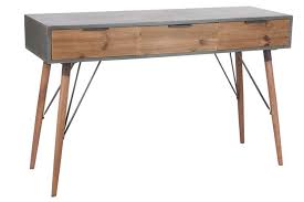 A noter les 2 tiroirs très pratiques pour ne rien laisser trainer sur le plateau. Console Scandinave 3 Tiroirs En Bois Naturel Et Gris 122x40x77cm J