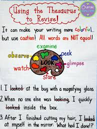 Word Choice Using A Thesaurus To Revise Crafting Connections