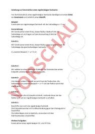 Es soll durch einen kreis beschrieben werden, der vollständig innerhalb des sechsecks verläuft. Arbeitsblatt Regelmassiges Sechseck Konstruieren Geometrie Korper Figuren