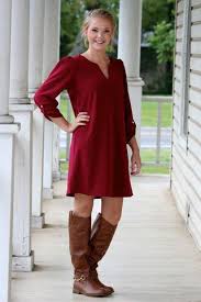 Tab Dress Burgundy Football Outfits Burgandy Dress Women Clothing Boutique