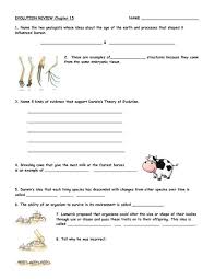 Darwin S Theory Of Evolution Worksheet Chapter 15 Theory Of Evolution Worksheet Worksheet Template Evolution Worksheets