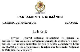 Materiale juridice (stiri, jurisprudenta, legislatie, articole juridice) cu privire la subiectul legea 76/2008. Lege Violatorii Pedofilii Si Traficantii De Carne Vie Inscrisi Intr Un Registru National