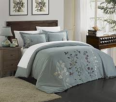 Pillows case is the same material. Chic Home 3 Piece Kaylee Floral Embroidered Duvet Set King Import It All