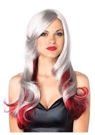 Red And Gray Two Toned Wig Hair Styles Red Wigs Wigs