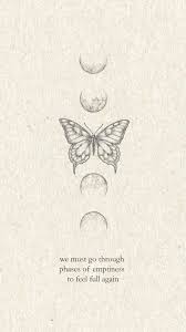 Printable Wall Art Butterfly And Moon Phases Black And White Home Decor Print Wall Prints Quotes Prints Inspirational Tattoos