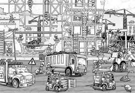 They love playing with the heavy vehicles and tools in the dirt or sandbox. Construction Site Coloring Page With Preview Stock Illustration Illustration Of Construction Equipment 39919115
