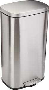 Rubbermaid wastebaskets 7 gallon plastic wastebasket rubbermaid wastebaskets provide economical and space saver waste disposal. Amazon Com Amazon Basics 30 Liter 7 9 Gallon Soft Close Trash Can With Foot Pedal Stainless Steel Satin Nickel Finish Home Kitchen