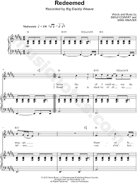 Big Daddy Weave Redeemed Sheet Music In B Major Transposable Download Print Sheet Music Music Big Daddy