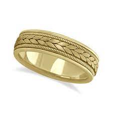 Men S Satin Finish Rope Handwoven Wedding Ring 14k Yellow Gold 6mm In 2020 Gold Rings Fashion Mens Gold Rings Yellow Gold Mens Wedding Ring