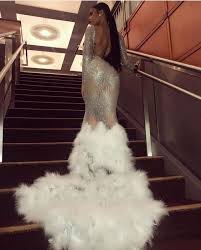 Soft Feathered Tail Prom Dress Prom Girl Dresses Cute Prom Dresses Black Girl Prom Dresses