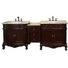 82.7 in. double sink vanity walnut
