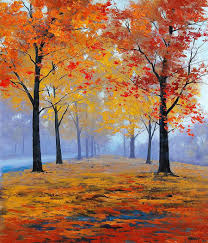 Vibrant Autumn Colors Autumn Painting Oil Paintings Fall Tree Painting
