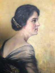 Carol Aus Portrait du portrait de Une femme dans un cadre spectaculaire du  19ème siècle