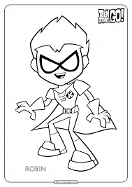 And they're not done with them yet. Free Printable Teen Titans Go Robin Coloring Page