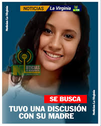 🛑Tuvieron Una Discusión! Una Madre Angustiada Busca A Su Hija  #NoticiaslaVirginia Una madre en Cúcuta busca a su hija Luciana, de 14  años, quien salió de casa después de una discusión. Llevaba