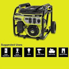 We offer high quality emergency backup generators, standby home generators, portable propane generator & more at low prices. Ryobi 6 500 Watt Gasoline Powered Portable Generator With Co Shutdown Sensor Ry906500s The Home Depot